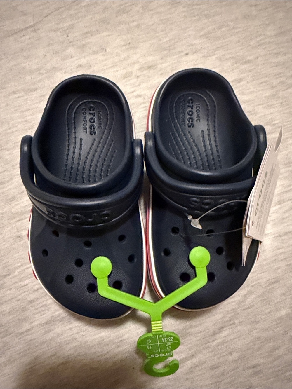 CROCS Kids Navy Clogs with Red Accent
